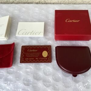 Vintage Cartier Coin Purse With Box & Paper Good Preowned Condition